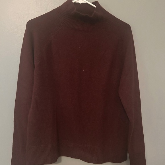 LOFT Sweaters - LOFT Red Cowl Turtleneck Sweater with Ribbed Texture
